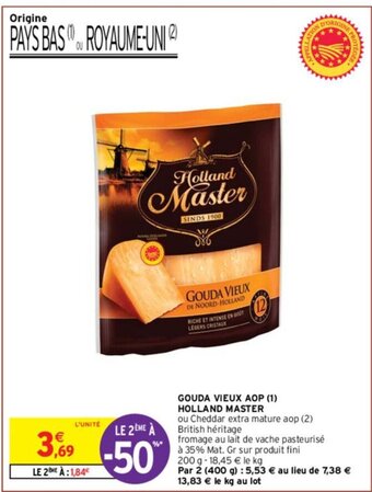 Intermarché GOUDA VIEUX AOP HOLLAND MASTER offre