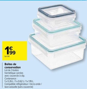 Carrefour Market Boites de conservation offre