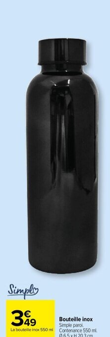 Carrefour Market Bouteille inox offre