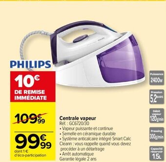 Carrefour Market Centrale vapeur Réf. : GC6720/30 offre