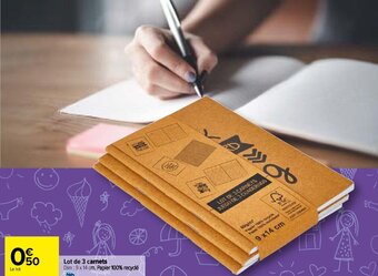 Carrefour Market Lot de 3 carnets offre