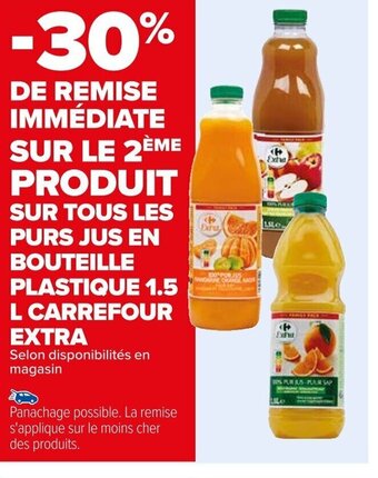 Carrefour SUR TOUS LES <4 PURS JUS EN offre