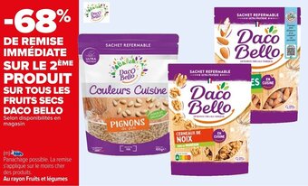 SUR TOUS LES FRUITS SECS DACO BELLO Selon disponibilités en magasin