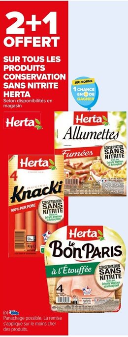Carrefour SUR TOUS LES PRODUITS CONSERVATION SANS NITRITE HERTA offre
