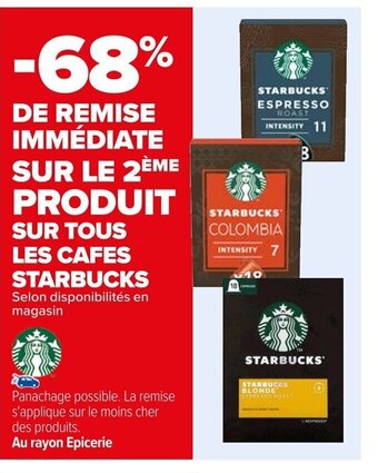 Carrefour SUR TOUS LES CAFES STARBUCKS offre