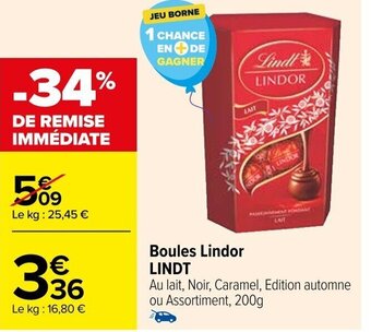Carrefour Boules Lindor LINDT offre