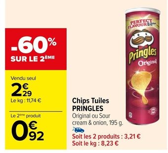 Carrefour Chips Tuiles PRINGLES offre