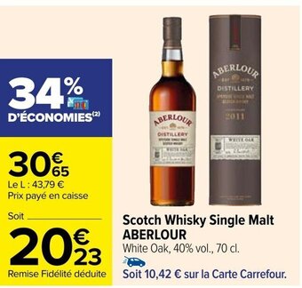 Carrefour Scotch Whisky Single Malt ABERLOUR offre