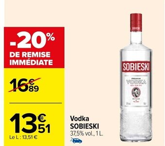 Carrefour Vodka SOBIESKI 37,5% vol., 1 L. offre