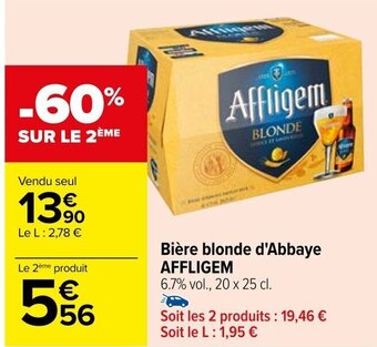 Carrefour Bière blonde d'Abbaye AFFLIGEM offre