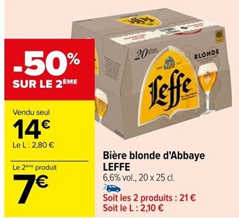 Carrefour Bière blonde d'Abbaye LEFFE offre