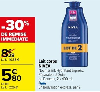 Carrefour Lait corps NIVEA offre