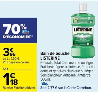 Carrefour Bain de bouche LISTERINE offre