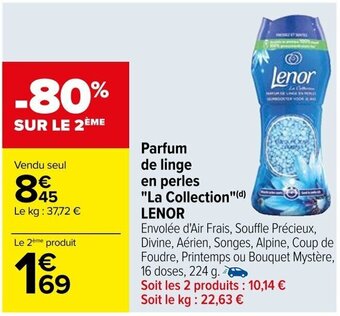 Carrefour Parfum de linge en perles "La Collection"(d) LENOR offre