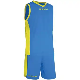 Decathlon Tenue de basket - givova - power multicolore (bleu/jaune) offre