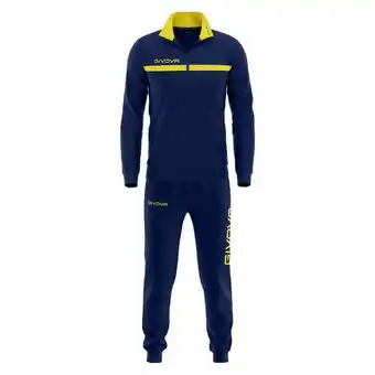 Decathlon Survêtement full zip bleu marine et jaune enfant - givova offre