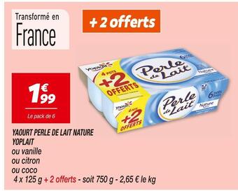Netto Yoplait yaourt perle de lait nature offre