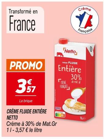 Netto Netto crème fluide entière offre