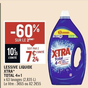Spar Xtra lessive liquide xtra* total 4+1 offre