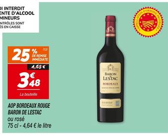 Netto Baron de lestac aop bordeaux rouge offre