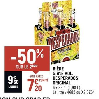 Spar Desperados original bière 5,9% vol offre
