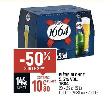 1664 bière blonde 5,5% vol