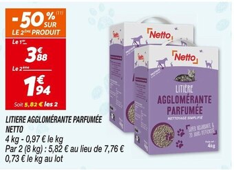 Netto Netto litiere agglomérante parfumée offre
