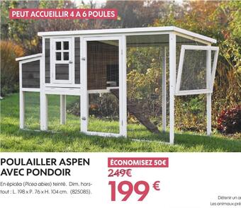 Truffaut Poulailler aspen avec pondoir offre