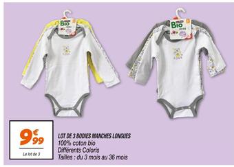 Netto Lot de 3 bodies manches longues offre