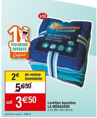 Cora x Carrefour La ménagère lavettes bouclées offre