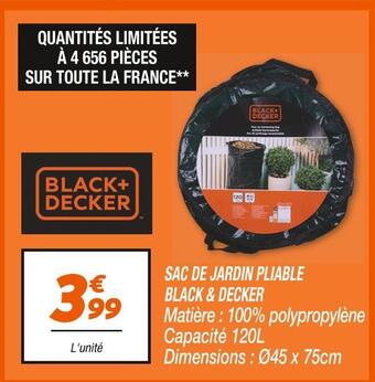 Black & decker sac de jardin pliable