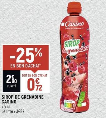 Spar Casino sirop de grenadine offre