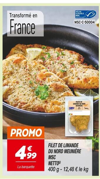 Netto Netto filet de limande du nord meunière msc offre