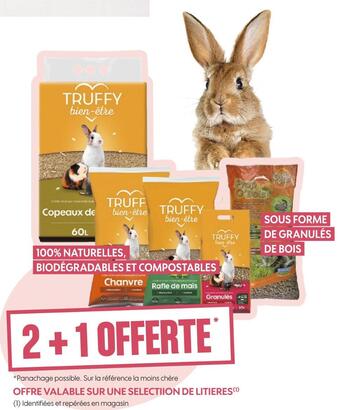 Truffaut Truffy 2+1 offerte sur une selectiion de litieres truffy offre