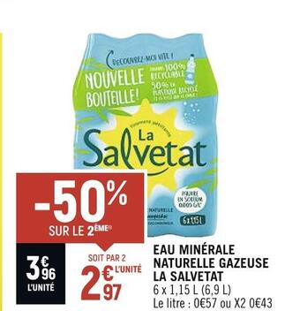 Spar La salvetat eau minérale naturelle gazeuse offre