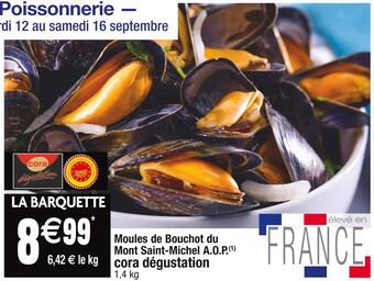 Cora x Carrefour Cora dégustation moules de bouchot du mont saint-michel a.o.p offre