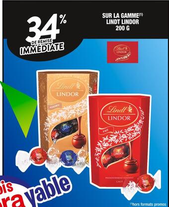 Cora x Carrefour Lindt 34% de remise immédiate sur la gamme lindt lindor 200 g offre