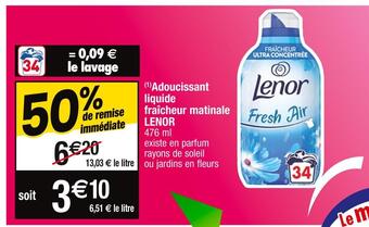 Cora x Carrefour Lenor (1)adoucissant liquide fraîcheur matinale offre