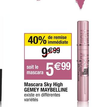 Cora x Carrefour Gemey maybelline mascara sky high offre