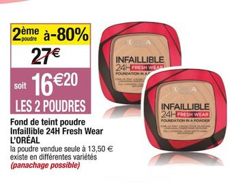 Cora x Carrefour L’oréal fond de teint poudre infaillible 24h fresh wear offre