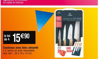 Pradel couteaux avec bloc aimanté