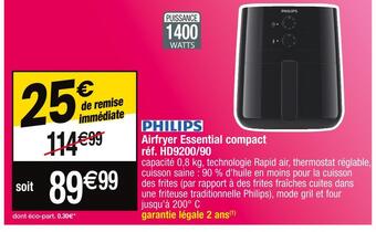 Cora x Carrefour Philips airfryer essential compact réf. hd9200/90 offre
