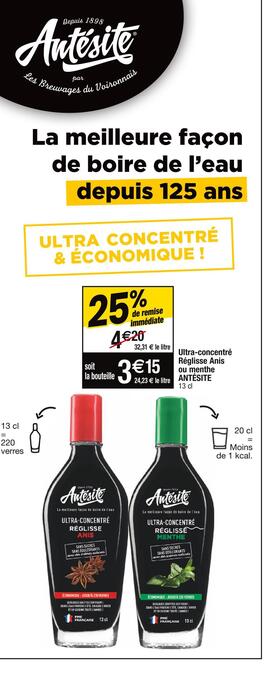 Antésite ultra-concentré réglisse anis ou menthe