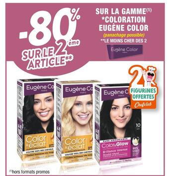 Cora x Carrefour 80% sur le 2éme article sur la gamme *coloration eugène color offre
