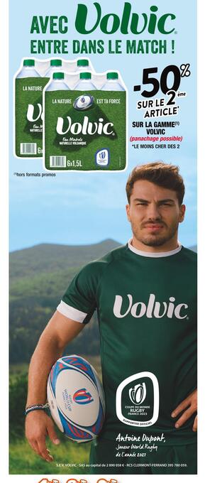 Cora x Carrefour Volvic -50% sur le 2ème article sur la gamme volvic offre