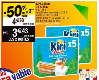 Cora x Carrefour Kiri goûter 18 % m.g offre