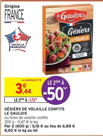 Intermarché Le gaulois gésiers de volaille confits offre