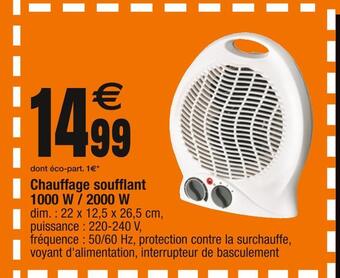 Cora x Carrefour Chauffage soufflant offre