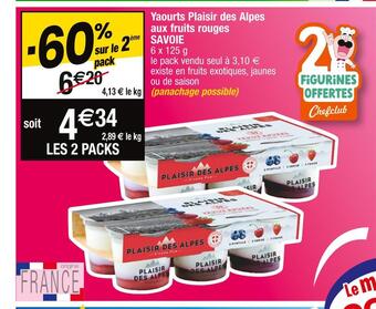 Cora x Carrefour Plaisir des alpes yaourts aux fruits rouges offre