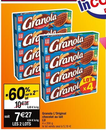 Cora x Carrefour Lu granola l’original chocolat au lait offre
